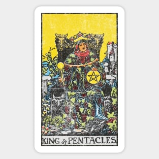 King of pentacles tarot card (distressed) Sticker